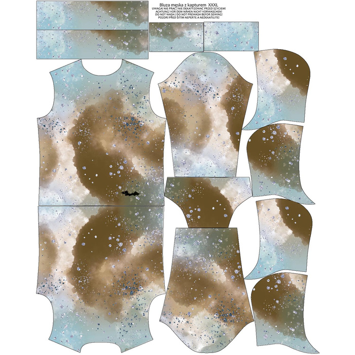 MEN’S HOODIE (COLORADO) - ENCHANTED CLOUDS (ENCHANTED NIGHT) - sewing set L