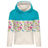 CLASSIC WOMEN’S HOODIE (POLA) - KINGFISHERS (KINGFISHERS IN THE MEADOW) / STRIPES - looped knit fabric 