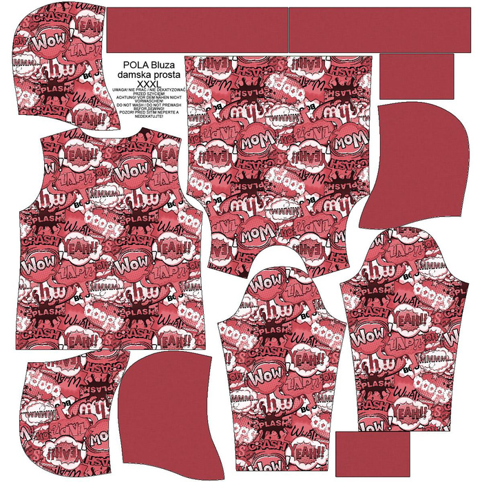 CLASSIC DAMEN HOODIE (POLA) - COMICS (rot) - Sommersweat - XL