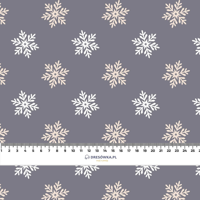 SCHNEEFLÖCKCHEN M. 5 (WINTERZEIT) / grau - Baumwoll Webware