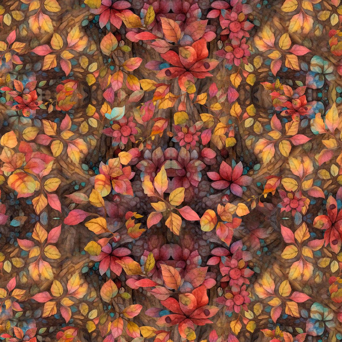 BOHO LEAVES PAT. 2 - Satin