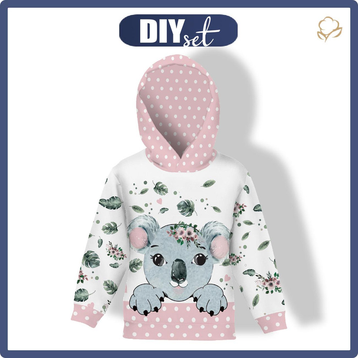 KID'S HOODIE (ALEX) - KOALA CAMILLA - looped knit fabric (134/140)