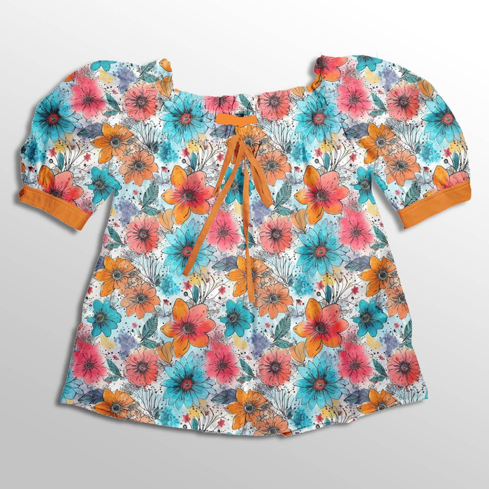 AKWARELOWE KWIATY wz. 5 - single jersey