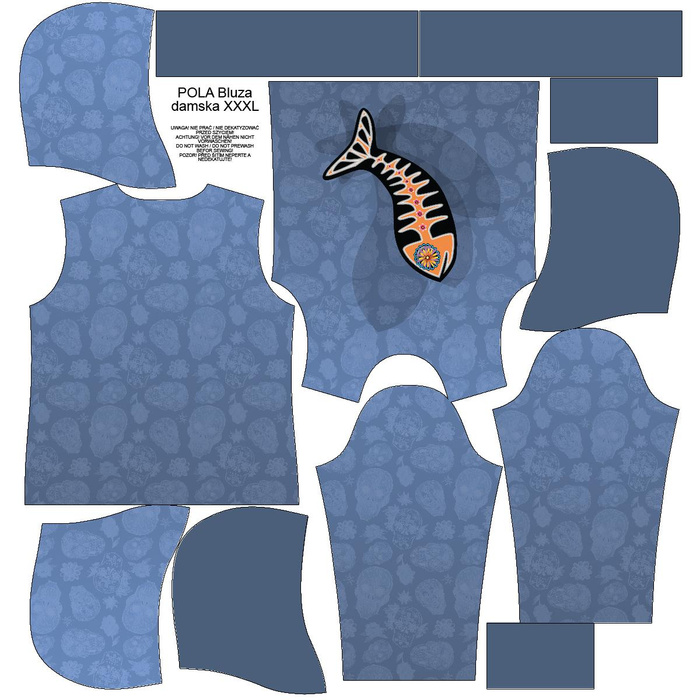 CLASSIC WOMEN’S HOODIE (POLA) - FISH LUIS (DIA DE LOS MUERTOS) - looped knit fabric 