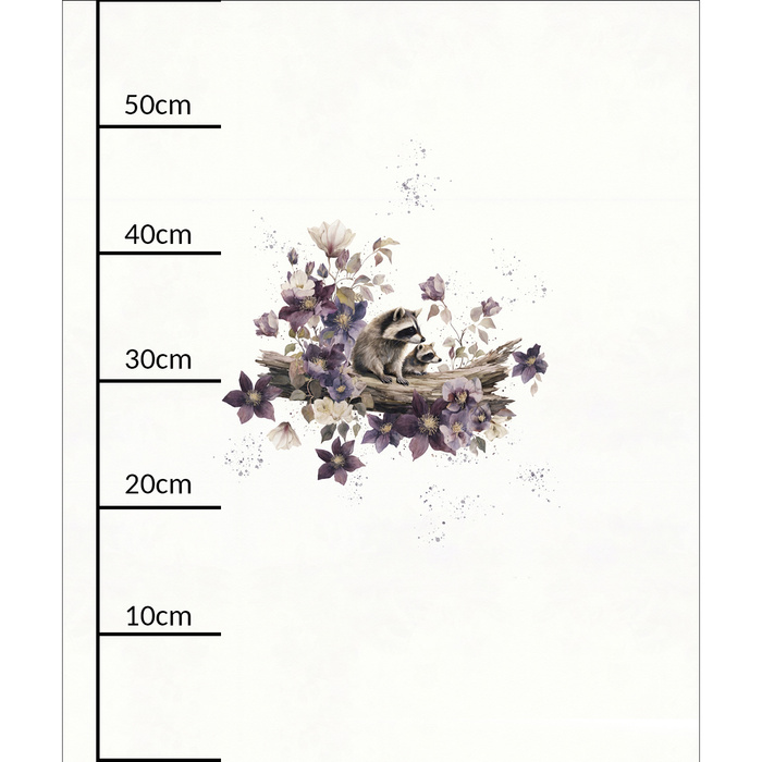 RACCOON FAMILY - panel (60cm x 50cm)   Baumwoll Webware