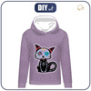 BLUZA DAMSKA (POLA) CLASSIC Z KAPTUREM - KOT DANTE (DIA DE LOS MUERTOS) - dzianina pętelkowa XXL