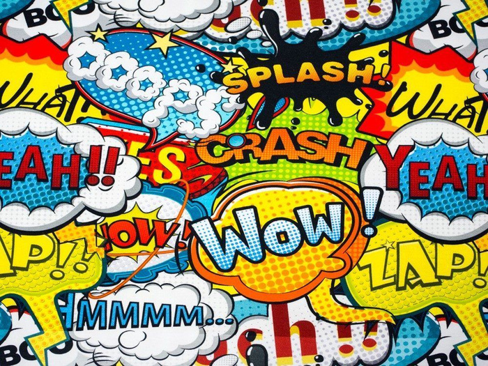 COMIC BOOK - single jersey with elastane TE210