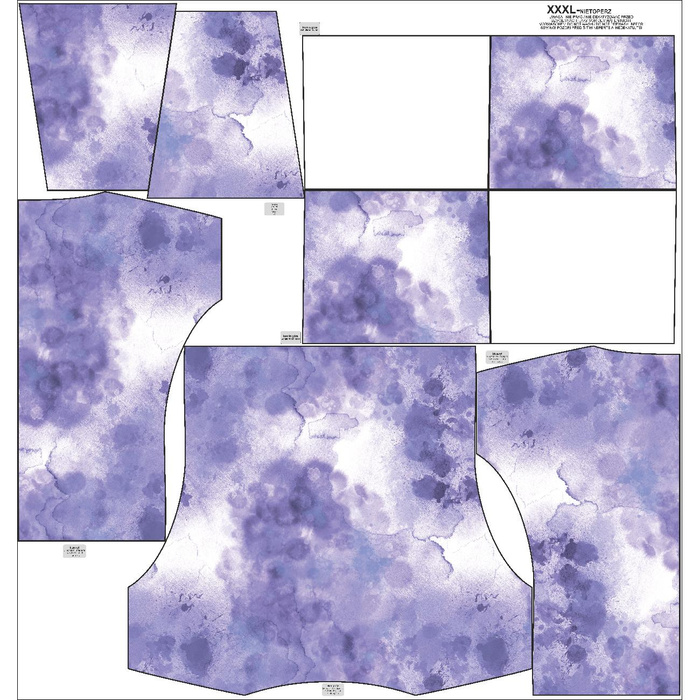 SNOOD SWEATSHIRT (FURIA) - SPECKS pat. 2 (Very Peri) - looped knit fabric - XS