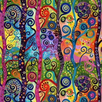 NEON FLOWERS WZ.2 - Woven Fabric for tablecloths