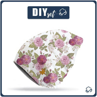 "Beanie" cap - ROSE GARDEN / white 44-47