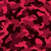 CAMOUFLAGE / viva magenta - looped knit fabric with elastane ITY