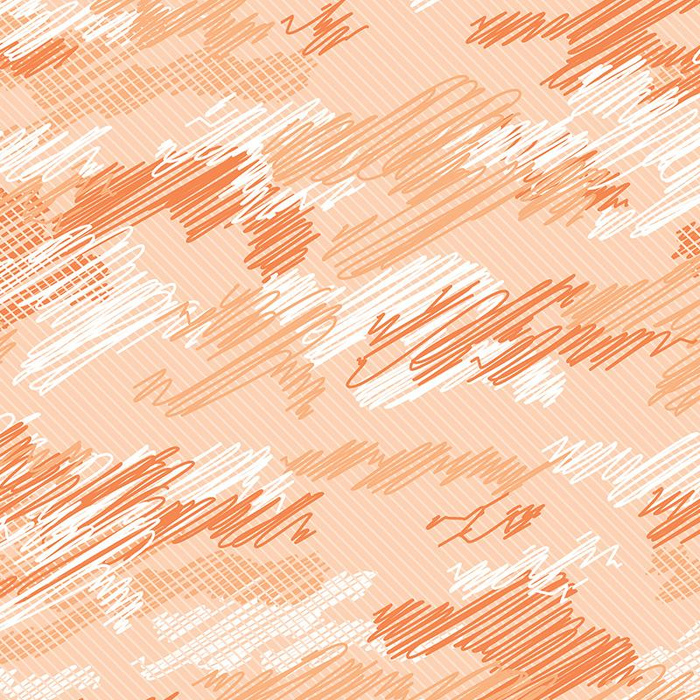 CAMOUFLAGE - scribble / orange - Waterproof woven fabric