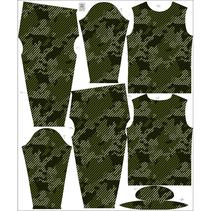 THERMO HERREN SET (STEVE) - CAMOUFLAGE / STREIFEN - Nähset XXL