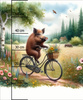 BOAR ON A BIKE PAT. 2 - panel (60cm x 50cm) Cotton woven fabric