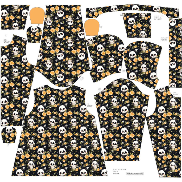 KIDS JACKET TEDDY (ZOE) - PANDY / FLOWERS - sewing set (134/140)