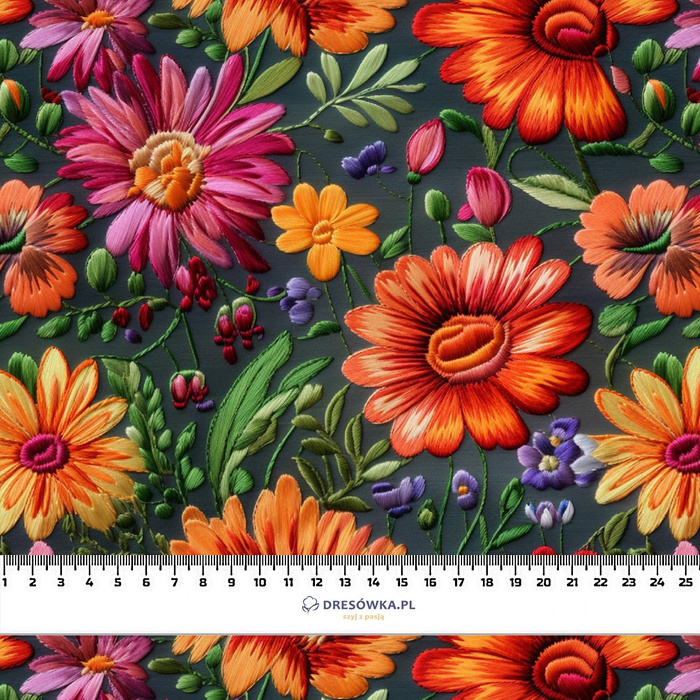 FLOWERS 3D WZ. 2 - lycra 300g