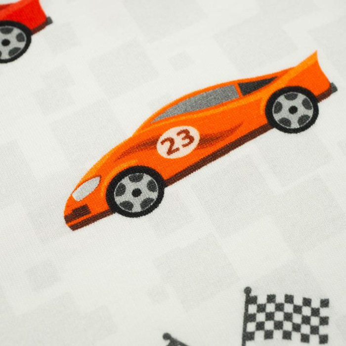 FAST WHEELS / red on white - single jersey with elastane TE210