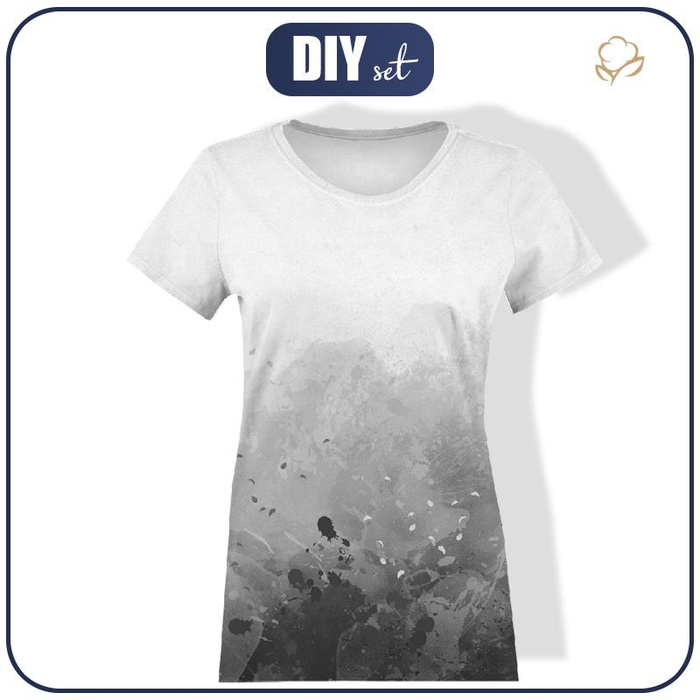 T-SHIRT DAMSKI - KLEKSY (szary) - single jersey XXL