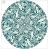 Big circle skirt panel - CREPE - LEAVES AND FEATHERS