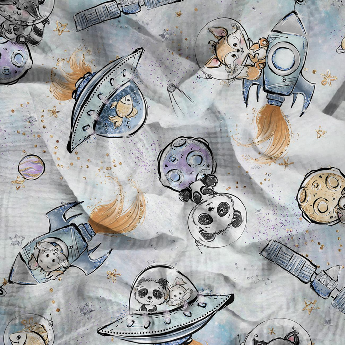 SPACE CUTIES pat. 8 (CUTIES IN THE SPACE) - Cotton muslin