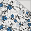ROSES pat. 2 (classic blue) - Viscose jersey
