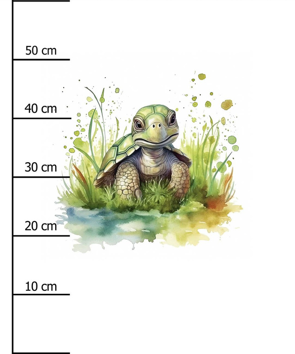 WATERCOLOR TORTOISE - panel (60cm x 50cm) looped knit