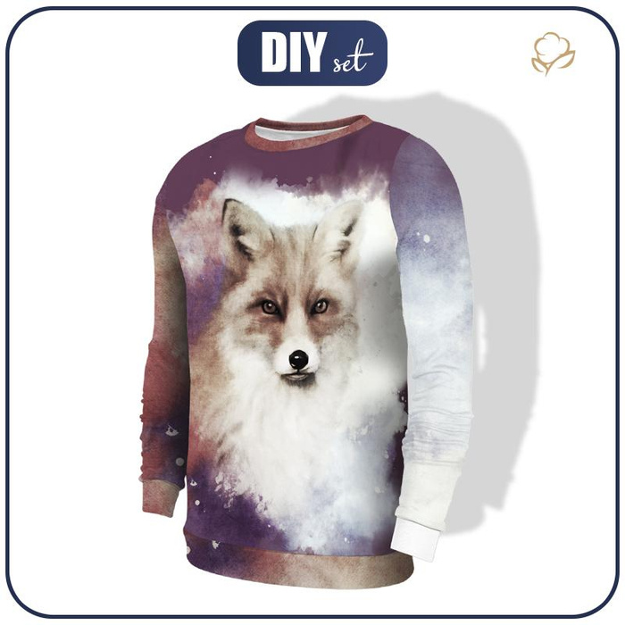 MEN’S SWEATSHIRT (OREGON) - FOX / sepia - Elastic brushed knit fabric XXL