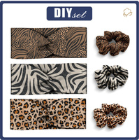 HEADBAND AND HAIR ELASTIC 3KPL - PATTERN 2 - sewing set