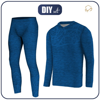 THERMO MEN'S SET (STEVE) - MELANGE BLUE - sewing set XL