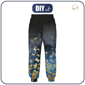 WOMEN'S JOGGERS (NOEMI) - BUTTERFLIES / gold - sewing set XXL