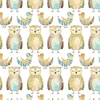 OWLS AND BIRDS (FOREST ANIMALS) - looped knit fabric