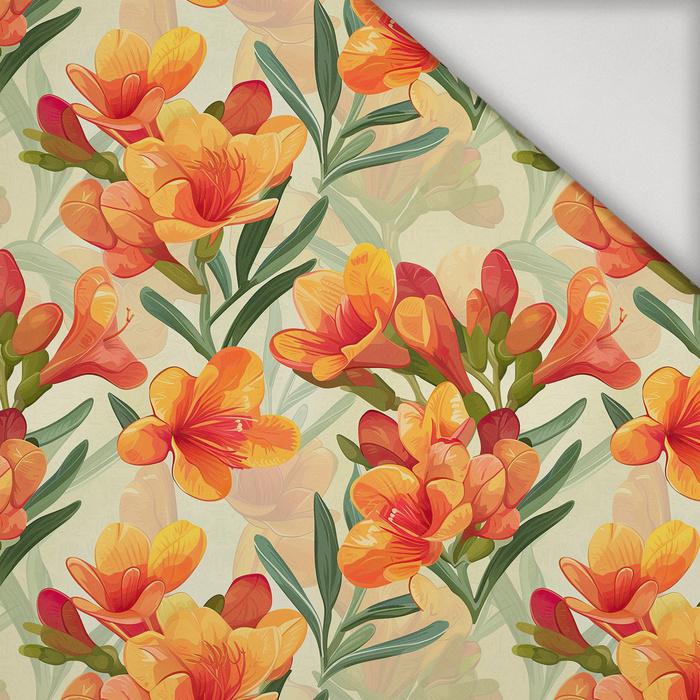 FLOWERS PAPAYA ORANGE WZ. 8 - lycra 300g