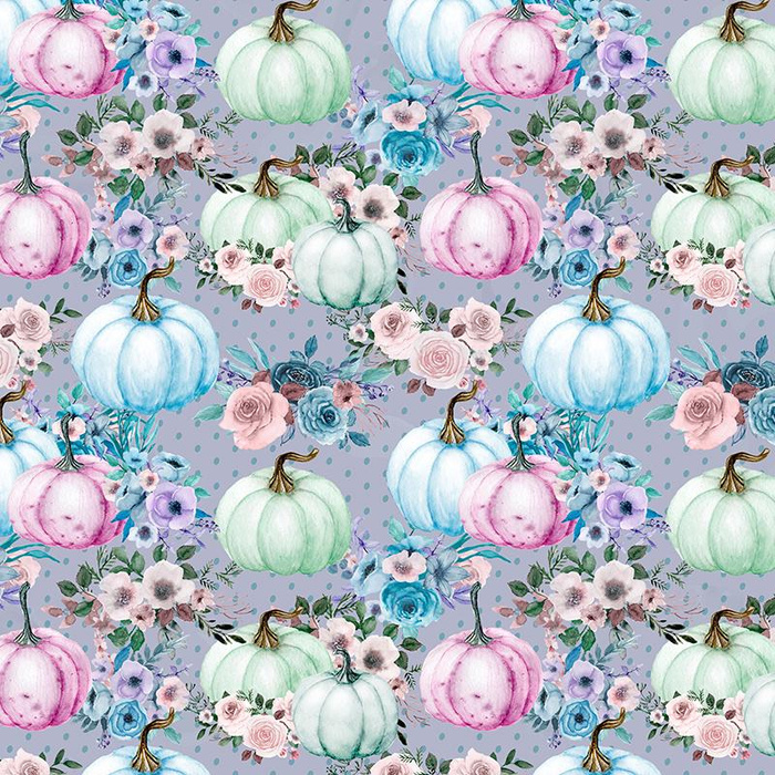 KÜRBISSE UND BLUMEN Ms 1 (KÜRBISGARTEN) - Baumwoll Webware