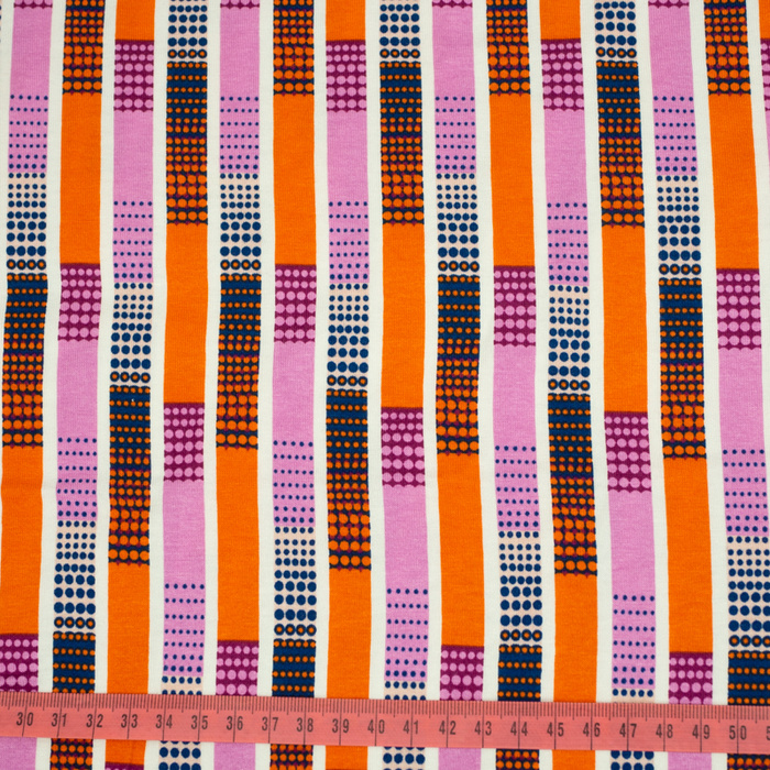 Jersey wiskozowy - Retro Papaya orange & Pink wz.1