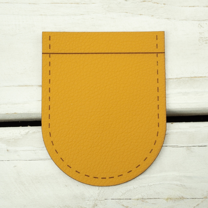 Velká kapsička z eko kůže zakulacená  - MANGO MOJITO (YELLOW)