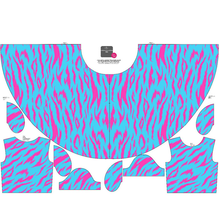 Dětské šaty "MIA" - NEON ZEBRA VZ. 4 - šicí souprava (110-116)