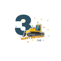 3. GEBURTSTAG / BULLDOZER - Paneel Sommersweat