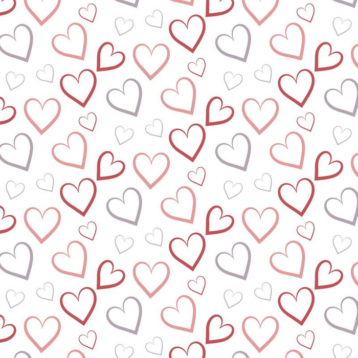 HEARTS (CONTOUR) / white (VALENTINE'S HEARTS) - Viscose jersey