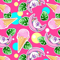 UNICORNS AND ICE CREAM / fuchsia