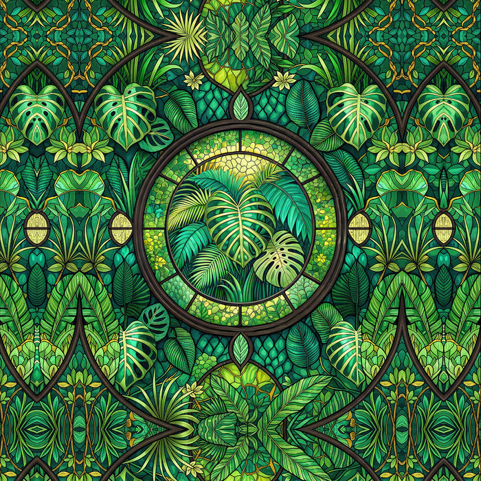 Stained Garden pat. 13 - panel (60cm x 50cm) Upholstery velour