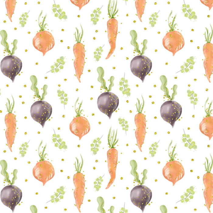 VEGETABLES (CUTE BUNNIES) - Cotton woven fabric
