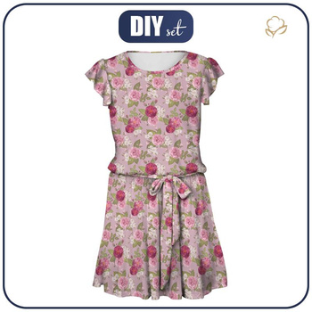 DRESS "EMMA" - ROSE GARDEN / pink - Viscose jersey with elastane XS