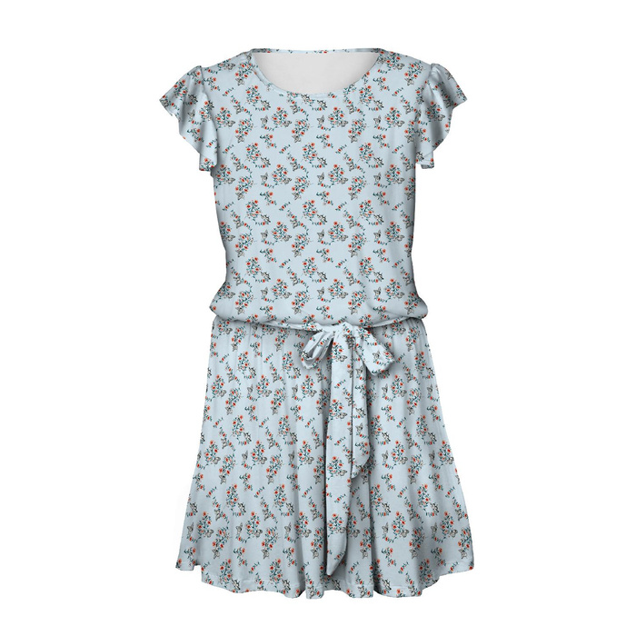 KLEID "EMMA" - STIEFMÜTTERCHEN UND SCHMETTERLINGE / hellblau - Viskosejersey mit Elasthan S
