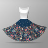 FLOWERS (pattern no. 2) / dark blue -  big circle skirt panel 