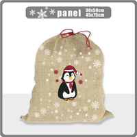 PINGUIN NIKOLAUS - Baumwoll Webware Panel / Größe nach Wahl