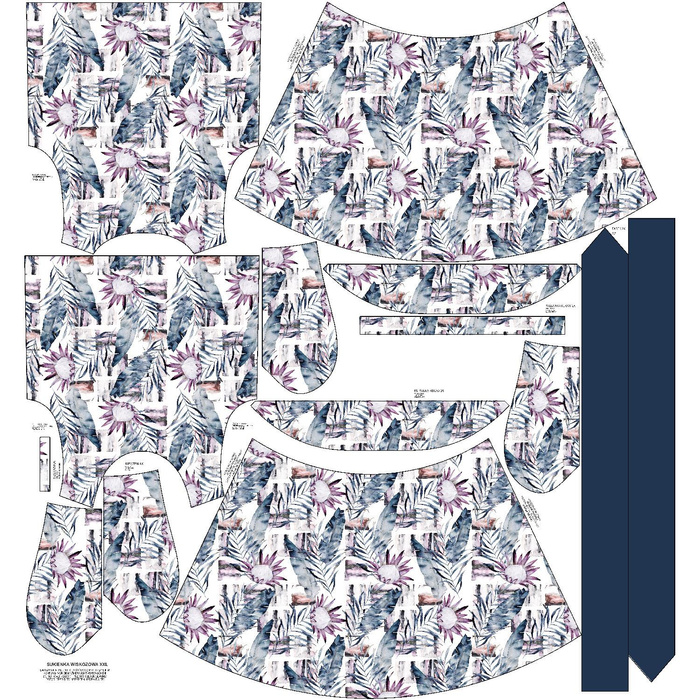 KLEID "EMMA" - AQUARELL BLÄTTER 2.0 - Viskosejersey mit Elasthan