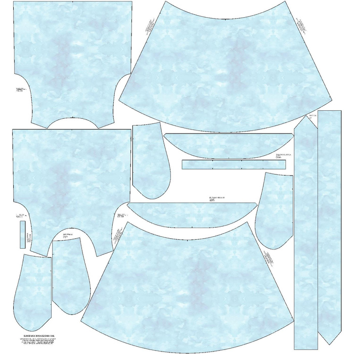 KLEID "EMMA" - CAMOUFLAGE m. 2 / hellblau - Viskosejersey mit Elasthan L