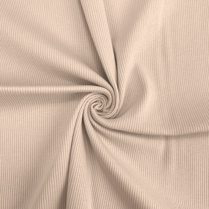 Rib Jersey fabric Unicolour - PEARL BEIGE (D-240)  