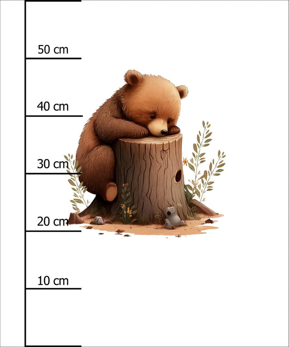 SLEEPING BEAR - panel (60cm x 50cm) dzianina pętelkowa