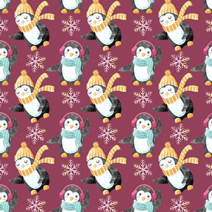 PINGUINE / SCHNEEFLOCKEN m. 2 (WEIHNACHTSPINGUINE) - Wintersweat angeraut mit Elastan ITY